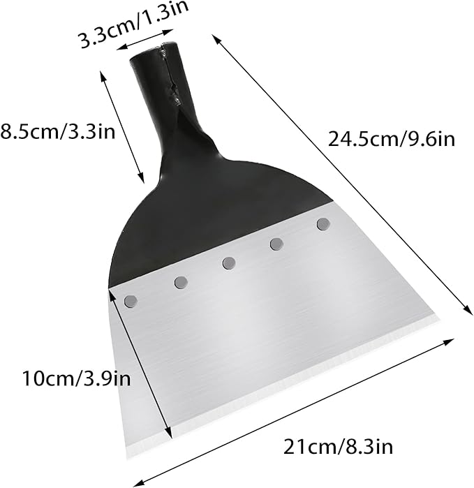 Garden Shovel Snow Shovel Multi-Functional Steel Flat Shovel Garden Spade Cleaning Scraper Garden Tool Ice Scraper Ice Chopper 8.3in/21cm