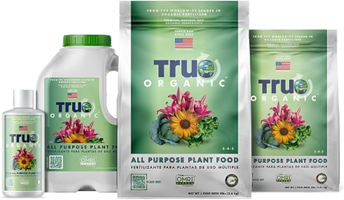 True Organic All Purpose Plant Food – Organic Fertilizer for Fruits, Vegetables, Flowers, and Herbs – 12lb Bag Covers 261 sq. ft.