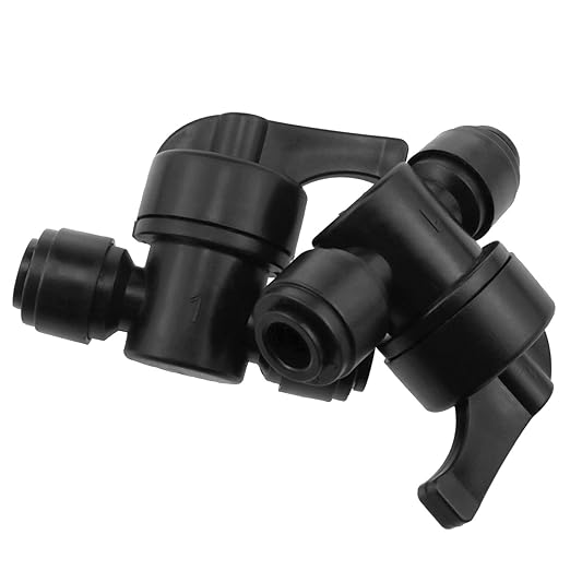 Drip Irrigation System Close Ball Valve 1/4 "x 1/4" OD Water Shut Off Valve Start Backflush Permeable System Black 6PCS