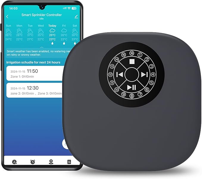 Haozee WiFi Smart Sprinkler Controller,16-Zone Smart Irrigation Controller,Support 2.4G & 5G,App Enabled Automated Water Scheduling, Alexa Compatible