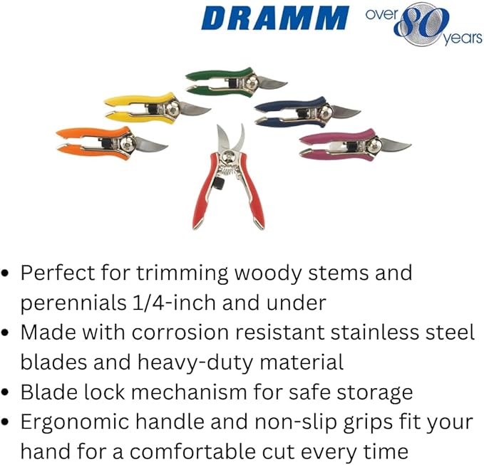 Dramm 18015 Stainless Steel Compact Pruner, Blue