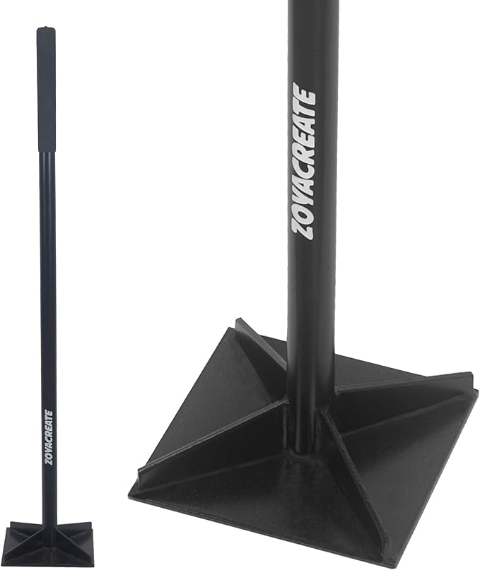 Hand Tamper Tool, Fully Welded Heavy Duty Steel Ground Garden Tamper for Soil Yard Landscaping -8x8Inch