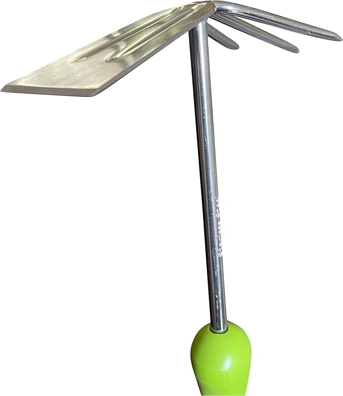 Garden Guru Hand Cultivator Rake Hoe Tiller Tool - Stainless Steel for Ultimate Strength - Rust Resistant - Ergonomic Handle - Great for Gardening Cultivating Loosening Weeding