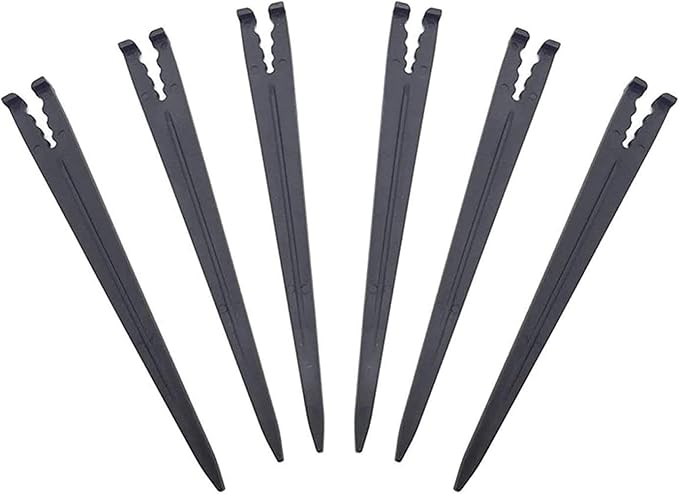 (100-Pack) 1/8-1/4" Inch Universal Drip Tubing Hold Stakes for Irrigation, Greenhouse, Garden, and Hydroponics Growing (1/8" & 1/4" 100-Pack)