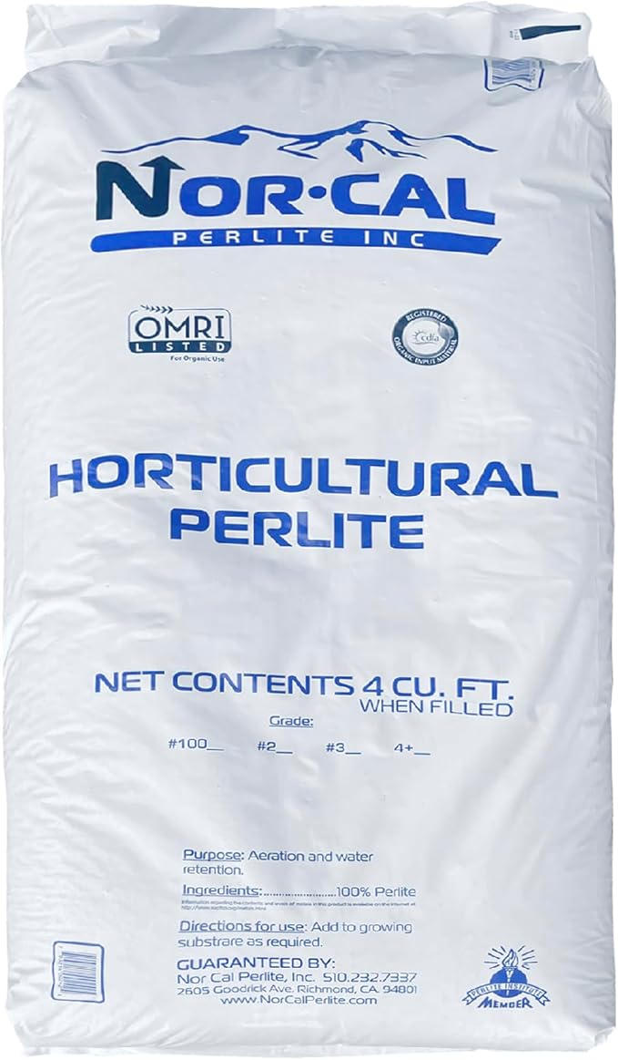 Norcal Perlite Horticultural Organic Certified Premium Screened Coarse – Garden Indoor Outdoor Plants – Soil Additive Better Aeration and Drainage - 4 Cubic Feet (103 Quarts) 1 Bag