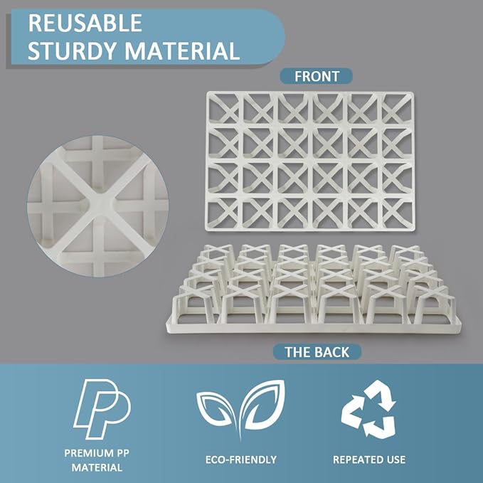 5 Pack Planting Pots Moving Trays for 3 inch(2.7 inch for Exact) Square Nursery Pots, 24 Cell Pots Carrier Holders(White)