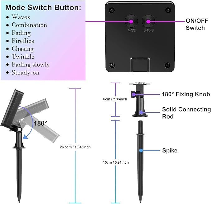 Extra-Long 288FT 800LED Solar Fairy String Lights, 4-Pack 72FT 200 LED Outdoor Twinkle Lights Waterproof, 8 Lighting Modes, Multicolor Silver Wire Lights for Deck Backyard Tree Garden Fence Pool Party
