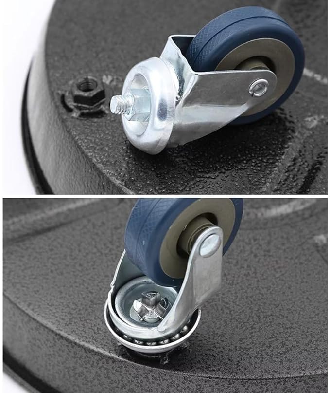 ARTLINE 10" Round Plant Stand with Lockable Wheels, 160lbs Heavy Duty for Indoor Outdoor, Large Rolling Dolly Planter Caddy on Casters to Carry Potted Flower Pot, Round Metal Tray NO Holes, 2 Pack