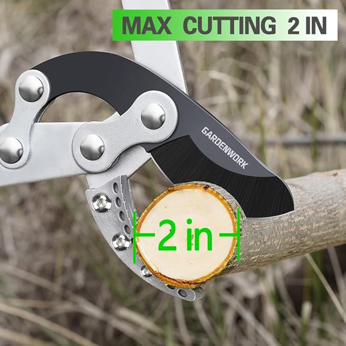 28-37" Extendable Anvil Loppers for Tree Trimming Heavy Duty with Compound Action,Chops Thick Branch Ease with 2" Clean Cut Capacity,Telescopic Branch Cutter with SK5 Sharp Blade
