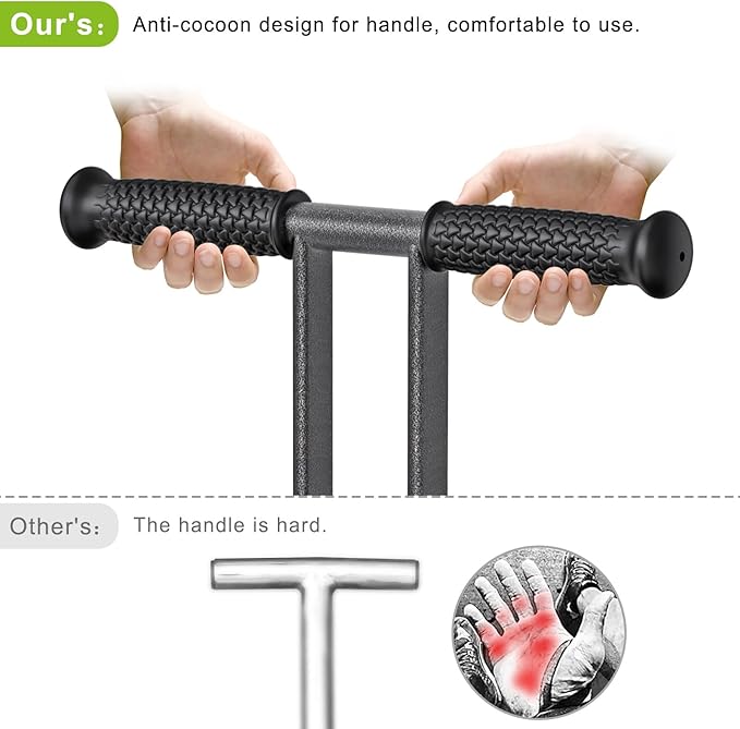 Dolibest Bulb Planter Tool with Soft Rubber Grip, Weeding Tool with Adjustable Depth (2-4-6''), Sod Plugger with Centre Auto Dump Design- The Ultimate Gardening Tool for Planting Bulbs and More