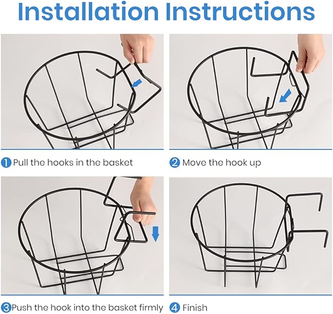 TreeLen 3Pack 10inch Railing Planters Outdoor Balcony Hanging Baskets for Plants Fence Planters Metal Potted Stand Indoor Porch Railing Planters Flower Pot Holder