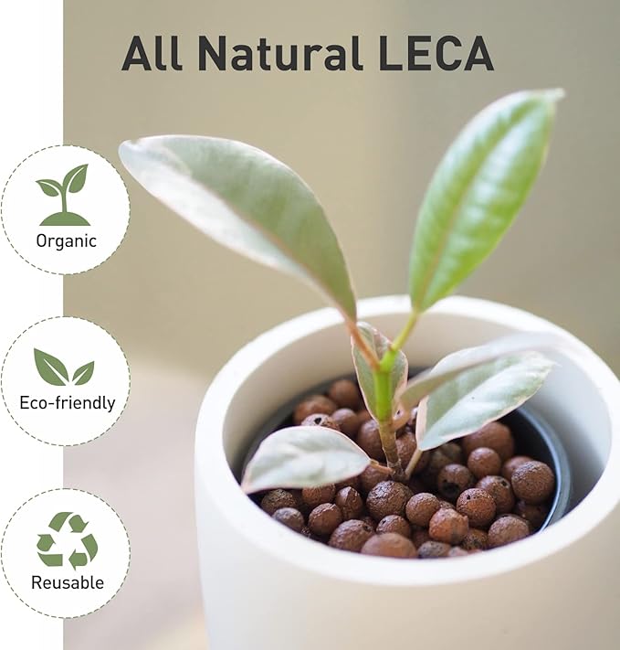 GASPRO 10lb LECA Expanded Clay Pebbles for Plants, Hydroponics, Aquaponics, 100% Natural Leca Balls for Soil Root Development, Orchid Potting Mix, Drainage and Reusable, 4-16mm