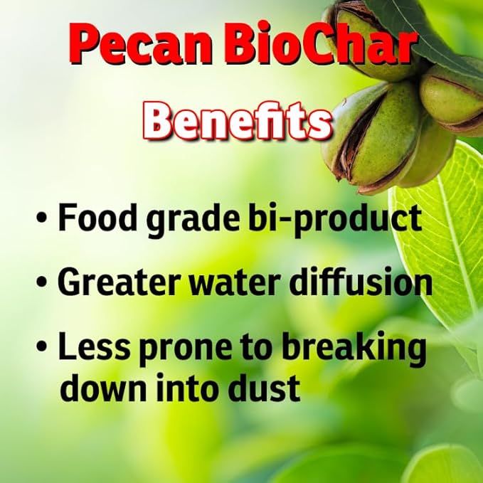 I Must Garden Biochar – Premium Pecan Shell Soil Conditioner – Improves Plant Growth & Moisture Retention – 1lb (2qt)