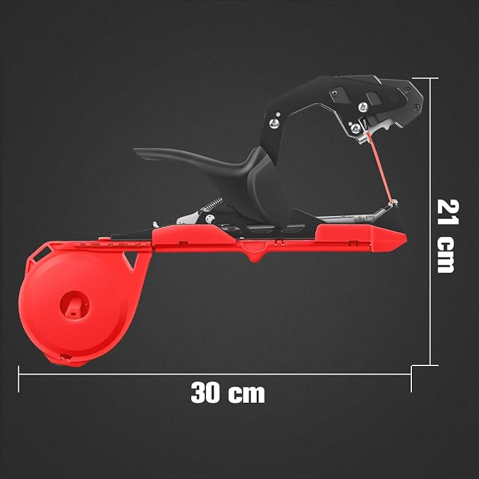FUNTECK Professional Plant Tying Machine to Bind Tomatoes and Grapes Effortless Garden Tape Tool for Gardeners Farmers, Including Spare SK5 Blade, Garden Tapes and Staples, Red/Black