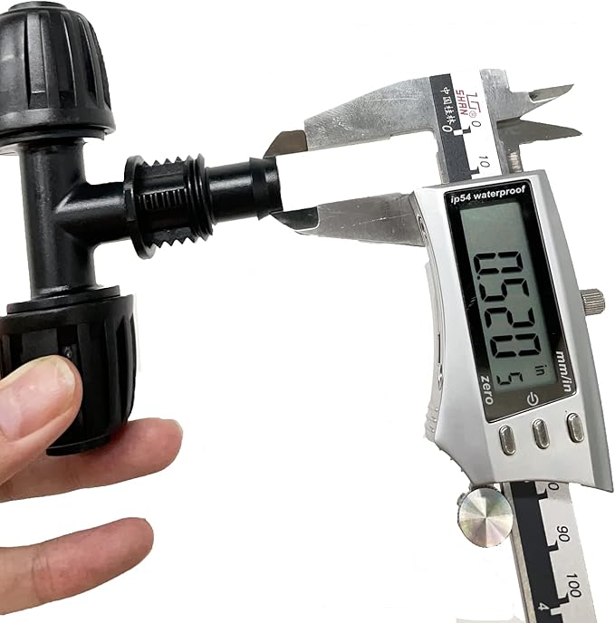 Drip Irrigation Fittings Kit for 1/2 Inch Tubing -18 Pieces Set- 3 Tees,3 Switch Valves,3 T Connectors,2 Elbows,3pcs 1/2" to 1/4" tubing Reducers,4 End Cap, Barbed Locked Nuts Connectors