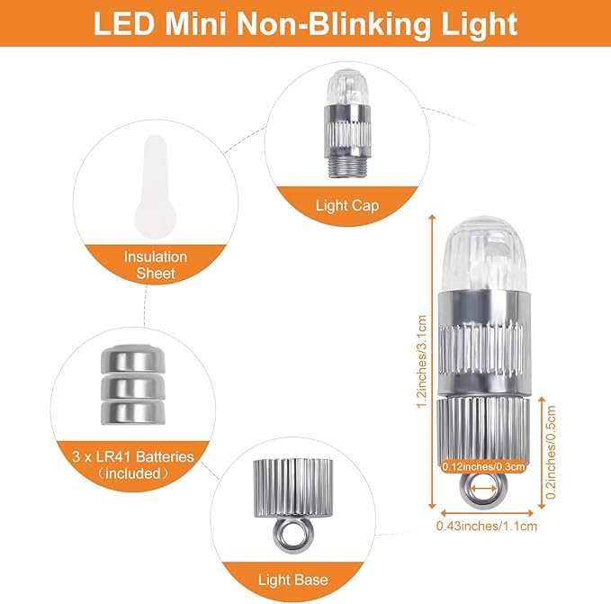 SumDirect Pack of 12/30/50/100 Colorful LED Mini Non-Blinking Lights for Paper Lanterns Balloons Floral Wedding Halloween Christmas Party Decoration Centerpieces (12, Blue)