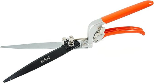 Q-yard QY-741F Flower Bed and Grass Shear - Extra Sharp Garden Hand Pruners, Easier Cutting, Comfortable Ergonomic, Less Effort - Gardening Scissors for Men & Women , Orange