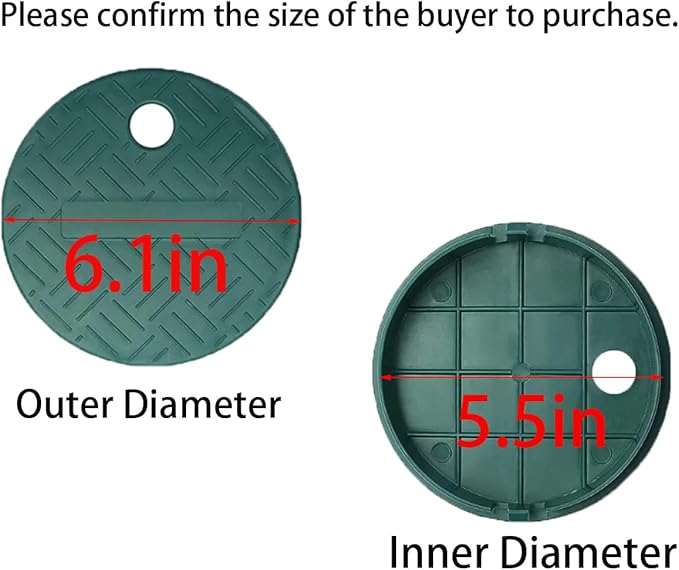 2PCS Sprinkler Valve Cover Irrigation Valve Box Cover Lid for Sprinkler Irrigation System Round Valve Overlapping Covers for Garden Outdoor Lawn Yard Sprinkler(6in)