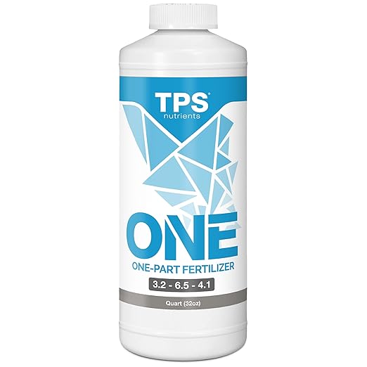 TPS NUTRIENTS One Liquid One Part Plant Nutrient from Veg to Bloom, for Lush Growth and Dense Flowers 1 Quart (32 oz)