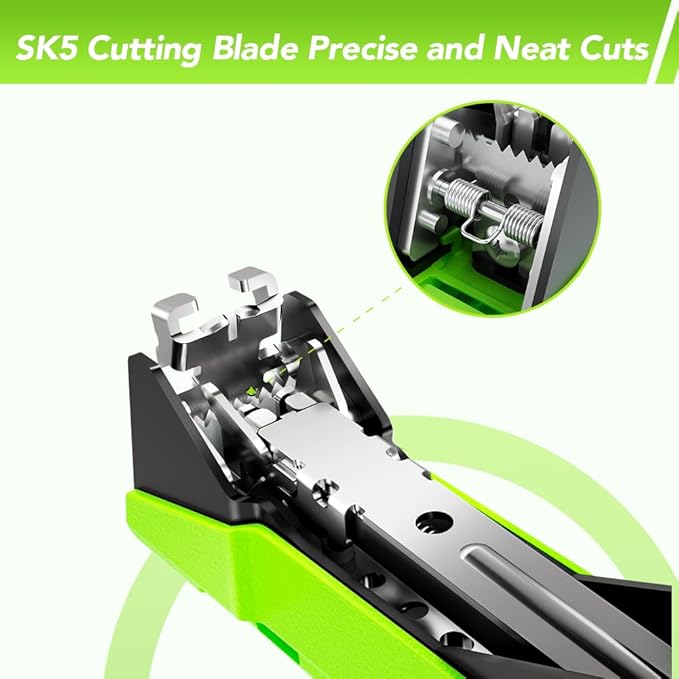 Plant Tying Machine, Lightweight Plant Tape Gun to Tie Up Vine, Plant Tying Tape Tool for Gardeners Farmers, Garden Tape Gun with 10000pcs Staples, 20 Rolls Tape, 1 SK5 Blade, 1 Gloves (Green)