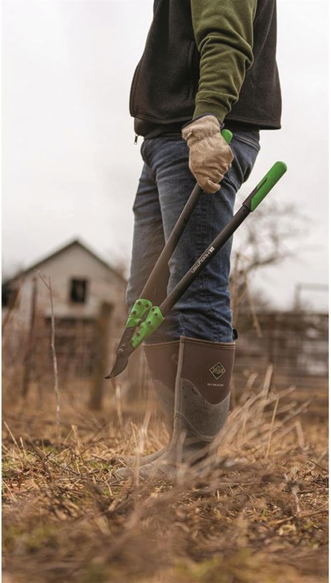 Hooyman Forged Loppers and Ratchet Pruner with Heavy Duty Steel Construction, Ergonomic No-Slip H-Grip Handles, and Blade Lock for Gardening, Land Management, Yard Work, Trimming, Pruning, and Outdoor