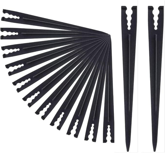 100 Pieces Irrigation Drip Support Stakes for 1/4 Inch Pipe Universal Drip Tubing Hold Stakes Plastic Drip Hose Stakes for Irrigation, Greenhouse, Garden, Christmas Light Yard Stakes