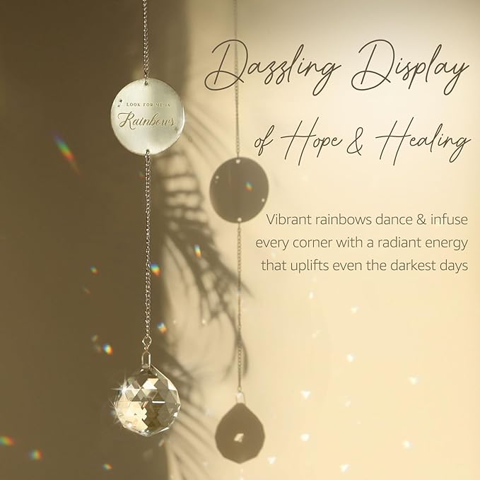 Memorial Gifts for Loss of Loved One, Unique Sympathy Idea, Clear Crystal Ball Grief Suncatcher, Rainbow Bereavement Box for Mom Dad Husband Son Daughter