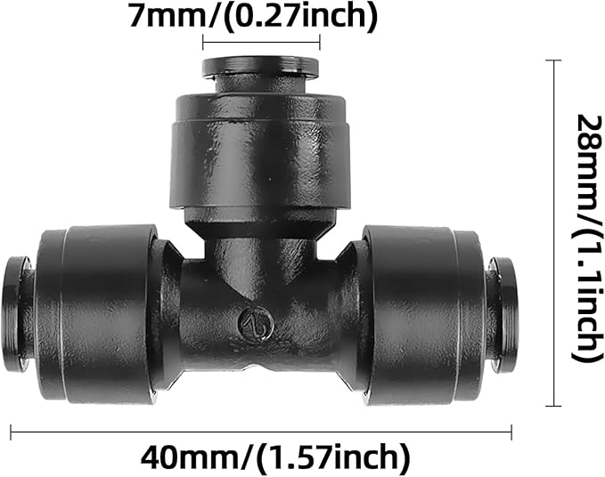 20 Pack Quick Connect 1/4" Drip Irrigation Tee Connectors, Universal Tee Fitting for 1/4 Inch Irrigation Tubing, Leak Free Fittings for Sprinkler or Drip Irrigation System