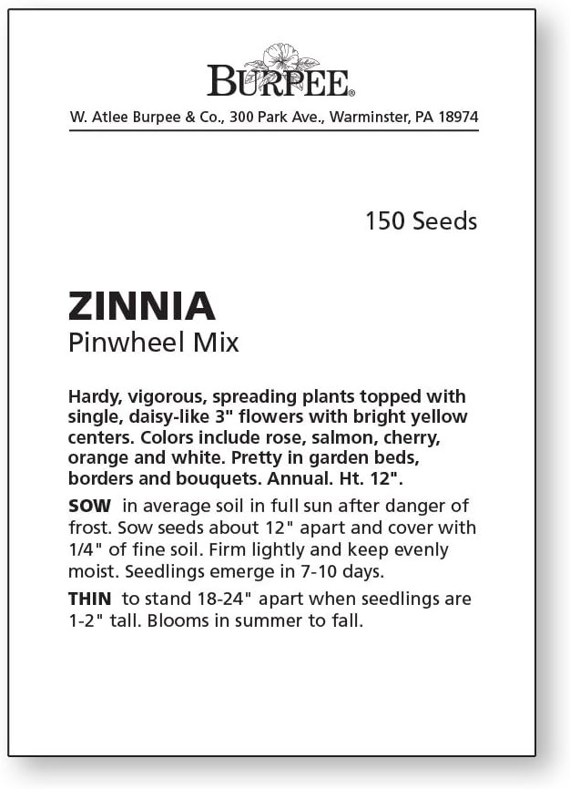 Burpee Pinwheel Mix Zinnia Seeds 150 seeds