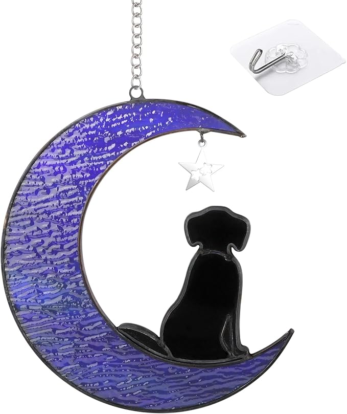 Dog Memorial Gifts for Loss of Dog,Stained Glass Window Hanging Dog Suncatcher Sympathy Gift,Dog Bereavement Gifts,Pet Loss Gifts,in Memory of Dog Passing Away Gifts