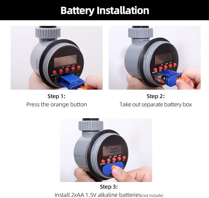 Hose Water Tap Timer Garden Irrigation System Controller Watering Computer Waterproof Red