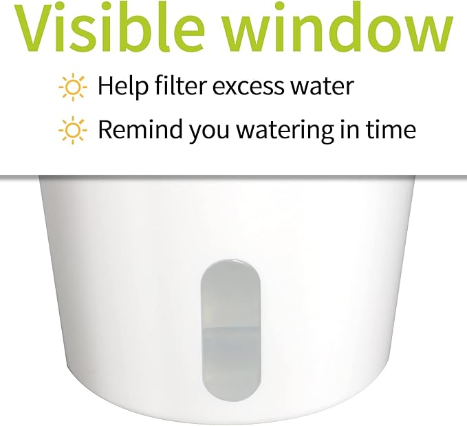 TCBWFY 12.5cm Self Watering Pots for Indoor Plants,5 Sets Self Watering Planter Pots with Visual Water Level Window and Multiple Vents,Self Watering Plant Pot for All House Plants,Flowers,Herbs