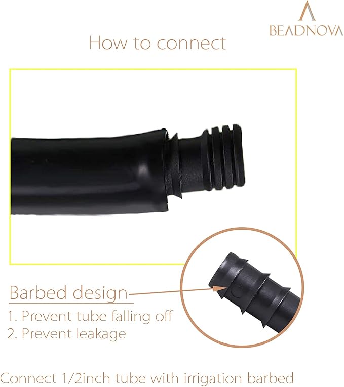 BEADNOVA Drip Irrigation Parts 10 Pcs 1/2 Inch Barbed End Plugs Goof Plugs Drip Irrigation Fittings Drip Line Connectors for 1/2 Inch Irrigation Tubing Garden Watering System (10pcs)
