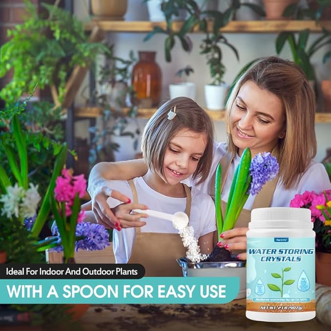 3LB Water Storing Crystals for Plants with Spoon, Water Gel Solves Plant Over-Watering and Drought Problems, Keeps The Soil Moist, Small Water Storing Polymer Crystals for Plants Candle - by Oycevila