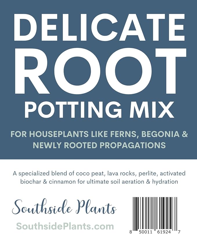 Delicate Root Organic Potting Mix & Soil Outdoor Fertilizer for Houseplants - Organic Mix of Coconut Chips, Coir, Horticultural Charcoal - 1 Gallon