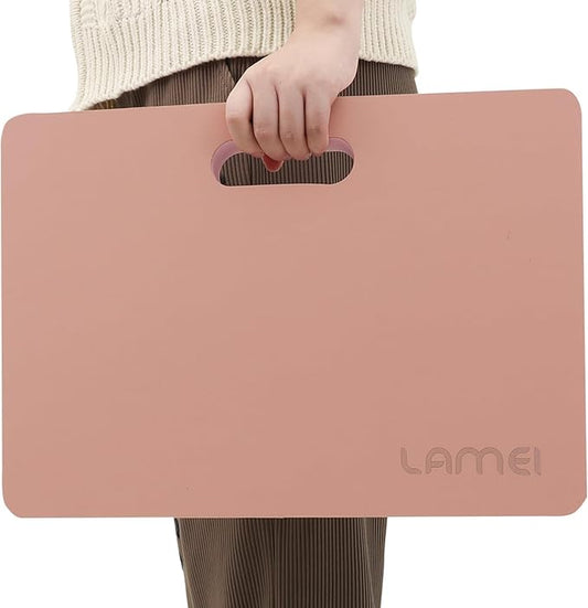 Thick Garden Kneeling Pad, with Waterproof Leather Surface, Non-Slip High Density POE, High Resilience, Lightweight, Double-Sided Use Cushion for Gardening, Yoga, Housework (Pink)