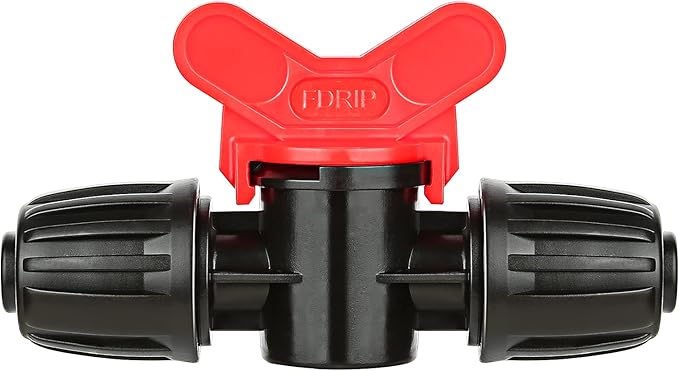 10pcs Drip Irrigation Tubing Fittings, In-Line Barbed Switch Valve For 1/2 Inch Drip Tubing(1/2" ID x 0.65" OD), Shut-Off/On Water Flow
