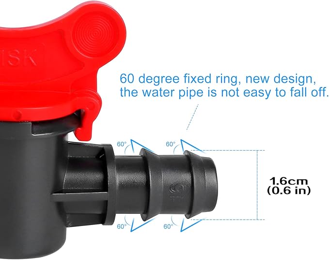 drip irrigation parts Barbed Ball valve 16mm 1/2 inch drip irrigation tubing shut off valve 10pack