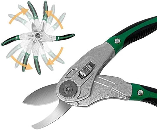 Bypass Pruning Shears 2 in 1 Multi-Cutter, Unique Lock Allows Switching Between Pruner and Shear Snipping. 1/2 Inch Cutting Capacity. Garden Clippers, Pruners for Gardening Heavy Duty