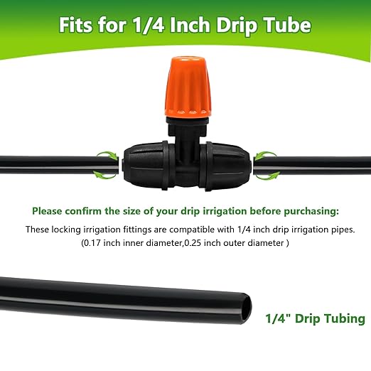 24 Pcs Upgraded Micro Spray Irrigation Drippers for 1/4" Drip Tubing, Adjustable Three-Way Atomizing Nozzle Irrigation Emitters Tee Misting Drippers for Drip Sprinkler Systems