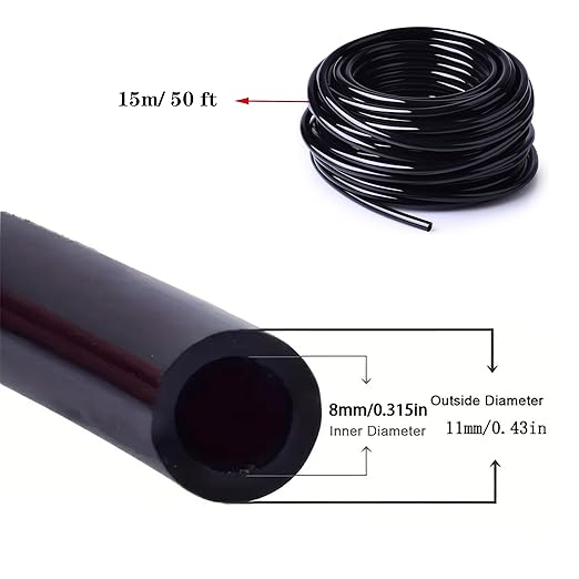 5/16 Inch Dropper Blank Distribution Pipe,50 Foot (15 m) Black Drip Pipe for DIY Garden Irrigation Systems,Drip Lines,Drip Pipes and Drip Irrigation System Parts
