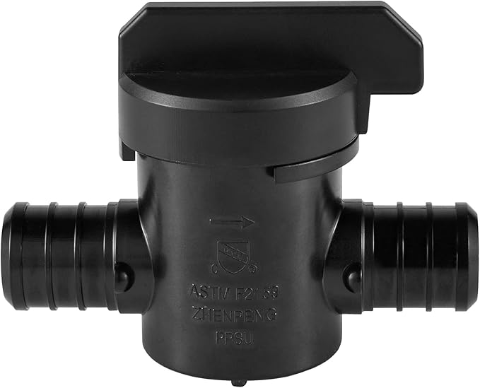 EFIELD Poly PPSU Barb Crimp Pex Valve 3/4" X3/4" Full Port Ball Valve, ASTM F2159 (Pack of 4)