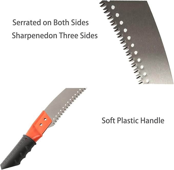 HOSKO 7.5FT Pole Saw for Tree Trimming, Long Extension Pruning Saw, Blade Tree Trimmer Pole, Manual Pole Cutter for, Yard Garden and Patios Trees Branches Cutting