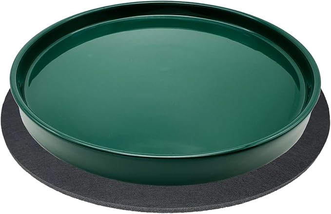 Ceramic Plant Saucer Pot Tray 10 Inch, Planter Saucers 4 5 6 7 8 9 10 11 12 13 Inch for Indoors Outdoor, Durable Sturdy Flower Drainage drip Water Tray for Glazed Pots Base (10.7 Inch-Green)