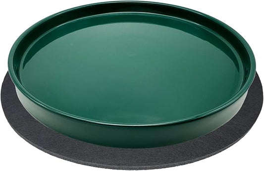 Ceramic Plant Saucer Pot Tray 10 Inch, Planter Saucers 4 5 6 7 8 9 10 11 12 13 Inch for Indoors Outdoor, Durable Sturdy Flower Drainage drip Water Tray for Glazed Pots Base (10.7 Inch-Green)