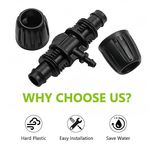 13 Pcs Drip Irrigation Fittings for 1/2 Inch Tubing (1/2" ID x 0.65" OD) to 1/4 Inch Irrigation Tubing, Locked Barbed 1/2" to 1/4" Reducing Tee Connector Drip Line Parts