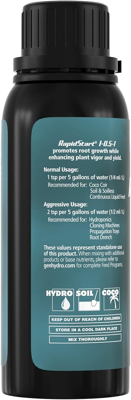 General Hydroponics RapidStart, Plant Food, 1-0.5-1, 275 mL.