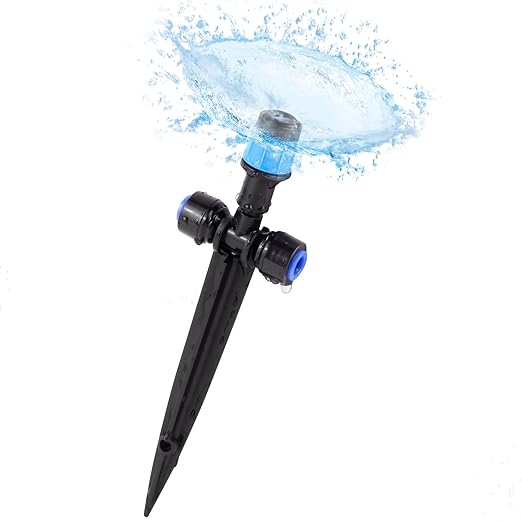 20PCS Adjustable Drip Irrigation Emitters(Fan-shaped) Kit-Quick Connect for 1/4" Tubing, Dual Adjustment System-Easy to Install Drippers for Precise Garden Watering of Vegetables,Shrubs&Flowers