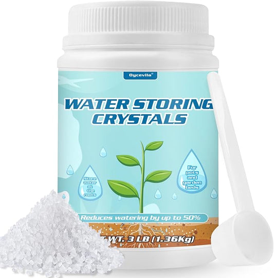 3LB Water Storing Crystals for Plants with Spoon, Water Gel Solves Plant Over-Watering and Drought Problems, Keeps The Soil Moist, Small Water Storing Polymer Crystals for Plants Candle - by Oycevila