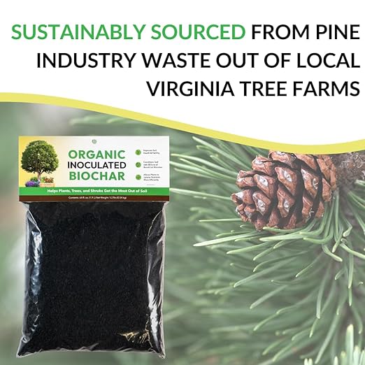 Organic Inoculated Biochar: Helps Plants and Trees Get The Most Out of Soil | Allows Plants to Uptake Nutrients More Efficiently | Contains Millions of Soil-Enriching Micro-Organisms | 64oz Bag